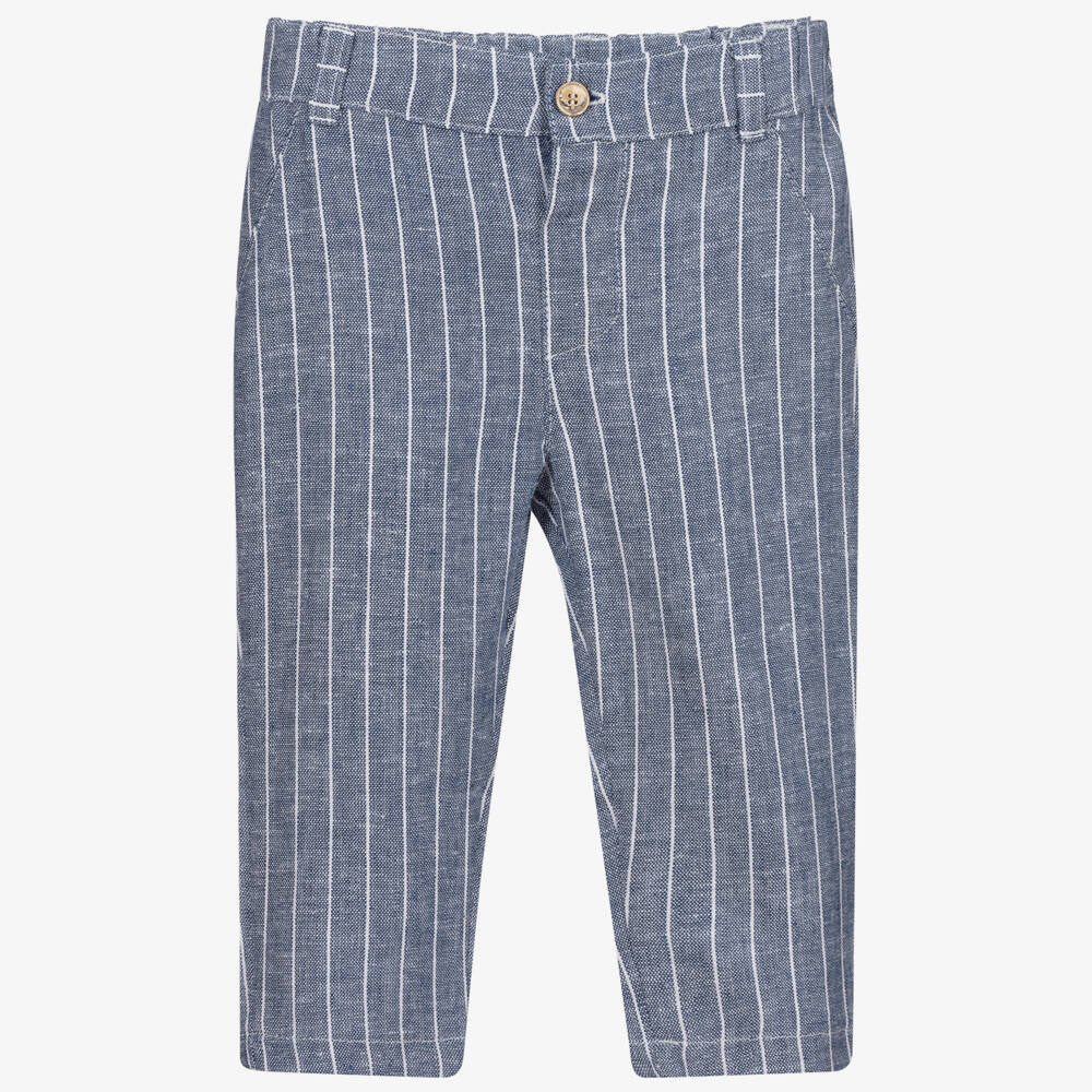 Everything Must Change-Blue Cotton & Linen Trousers | Childrensalon Outlet