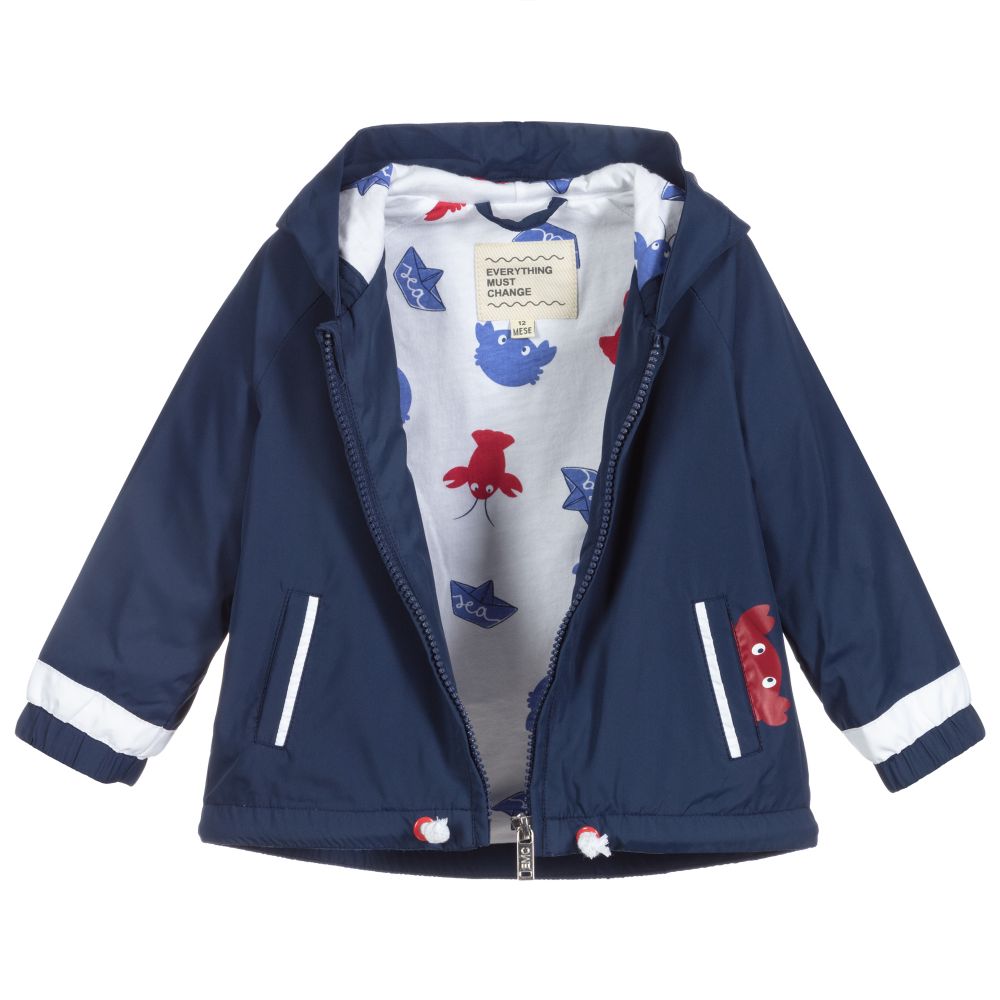 افريثينغ مست تشاينج-Blue Hooded Baby Jacket | Childrensalon Outlet