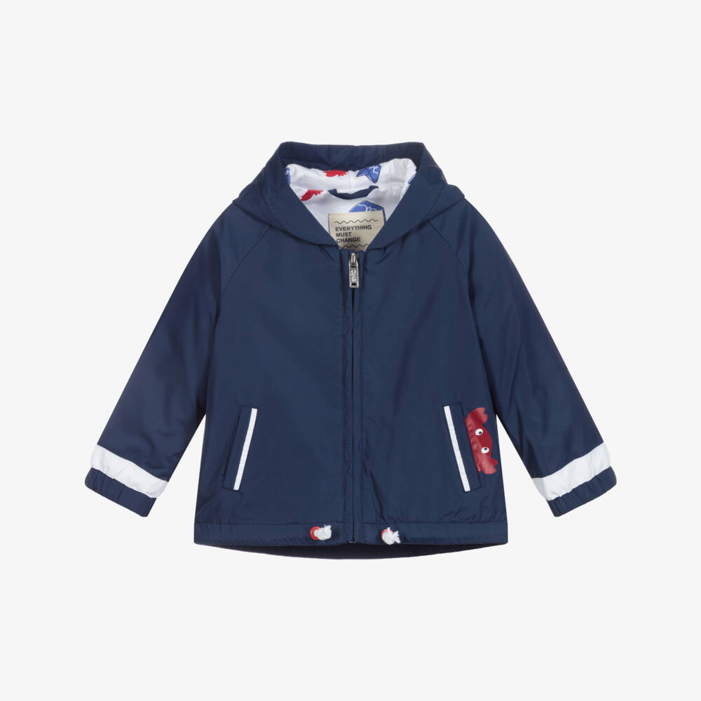 Everything Must Change-Blue Hooded Baby Jacket | Childrensalon Outlet