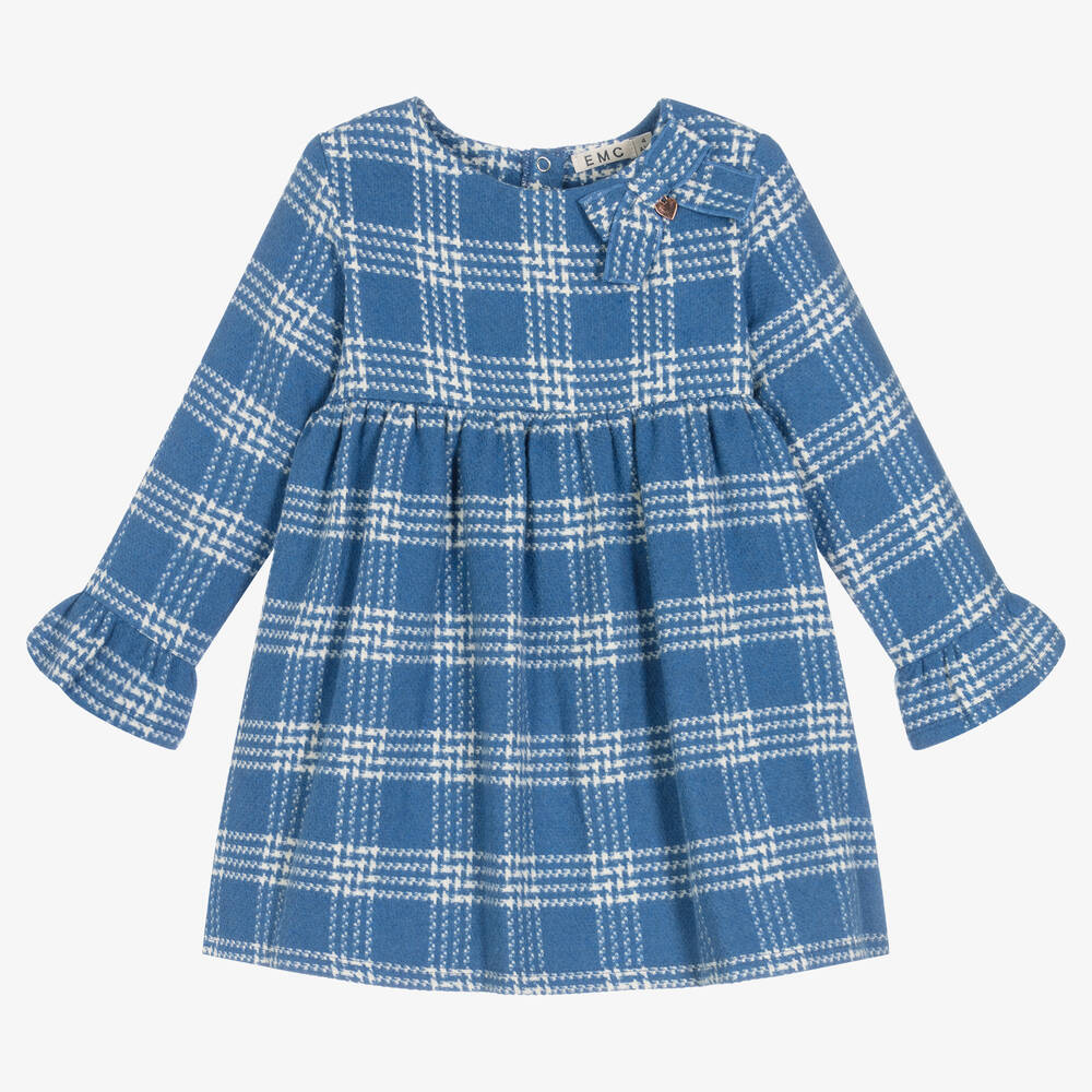 Everything Must Change - Blue & Ivory Checked Dress  | Childrensalon