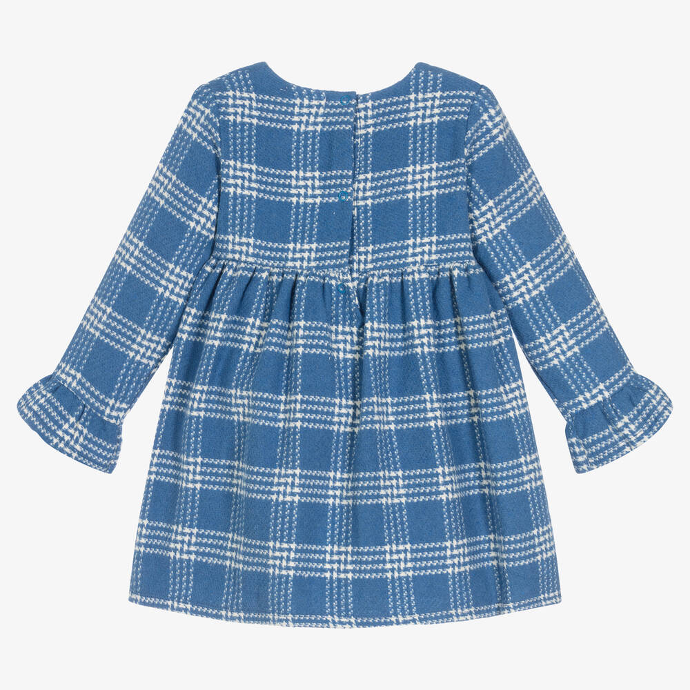 Everything Must Change-Blue & Ivory Checked Dress  | Childrensalon Outlet
