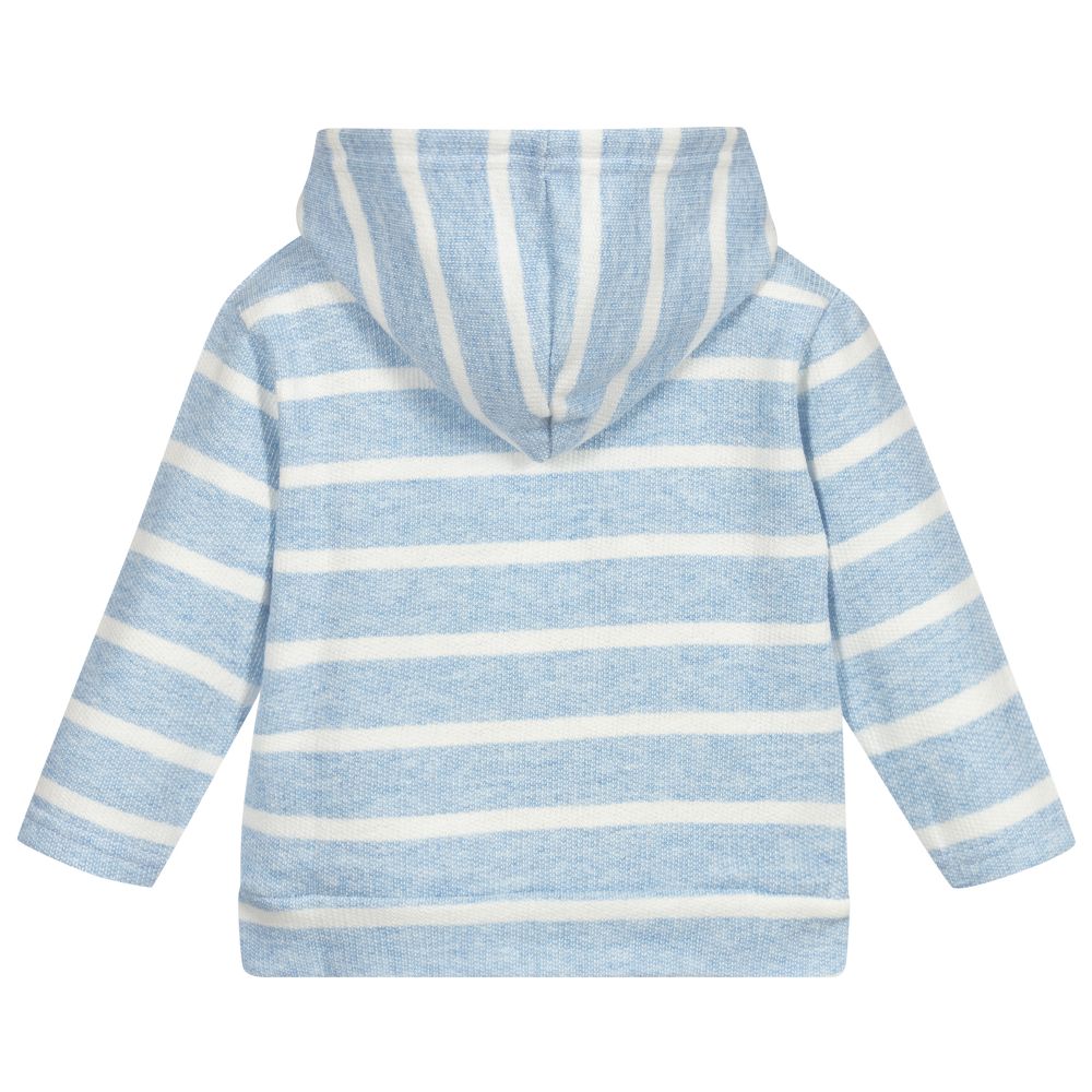 Everything Must Change-Blue Striped Hooded Zip-Up Top | Childrensalon Outlet