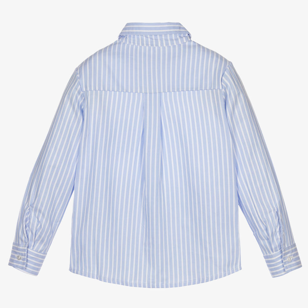 Everything Must Change-Blue & White Stripe Cotton Shirt | Childrensalon Outlet