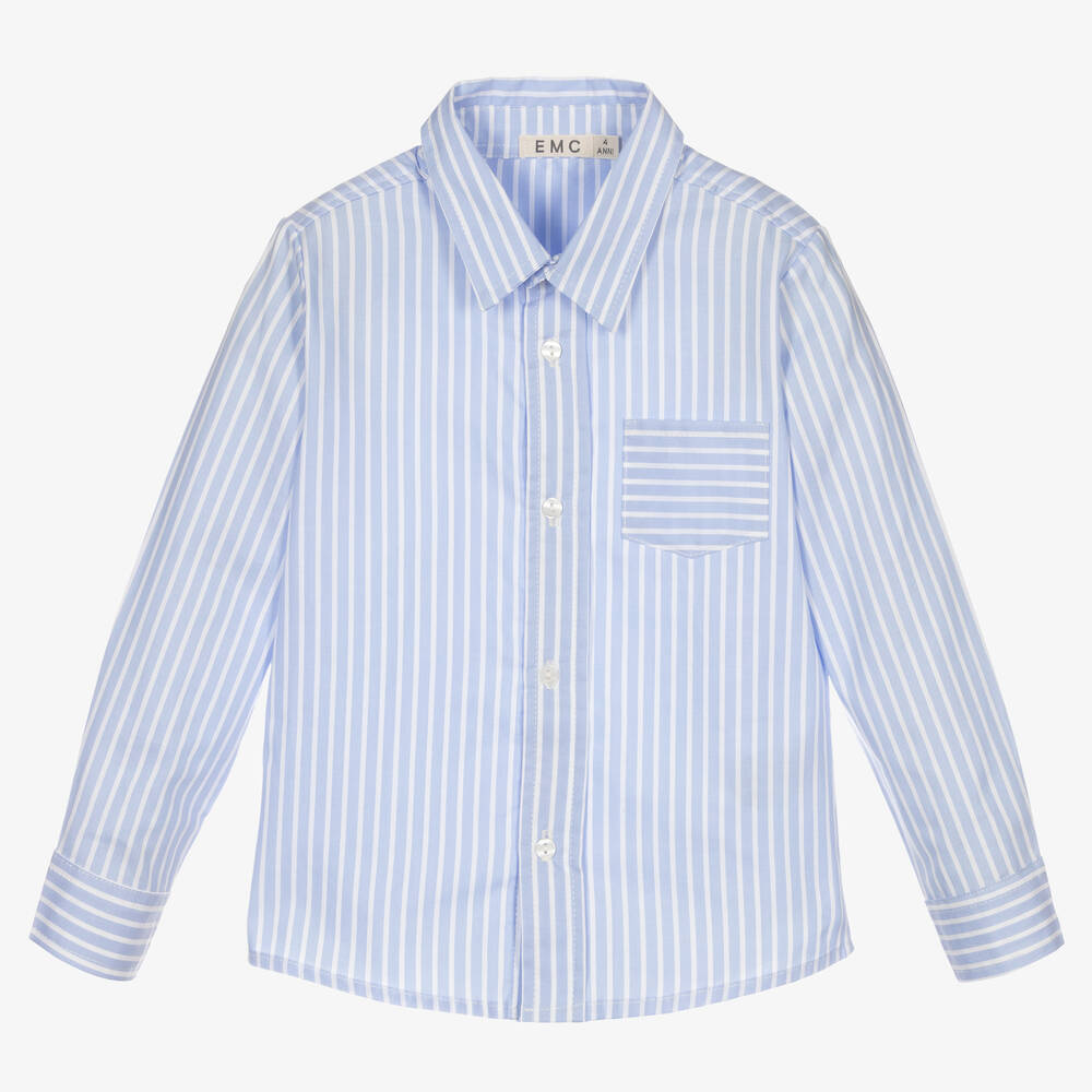 Everything Must Change - Blue & White Stripe Cotton Shirt | Childrensalon