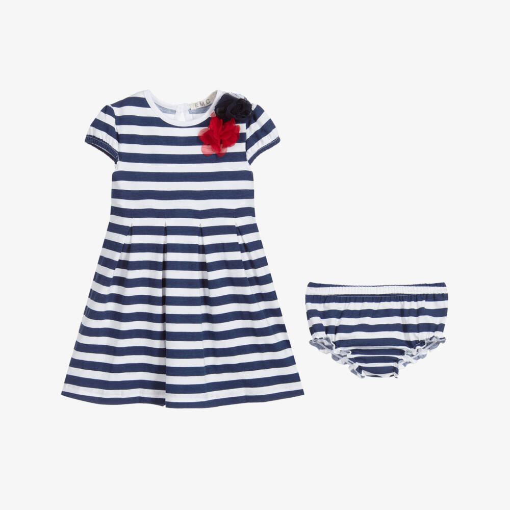 Everything Must Change-Blue & White Striped Dress Set | Childrensalon Outlet