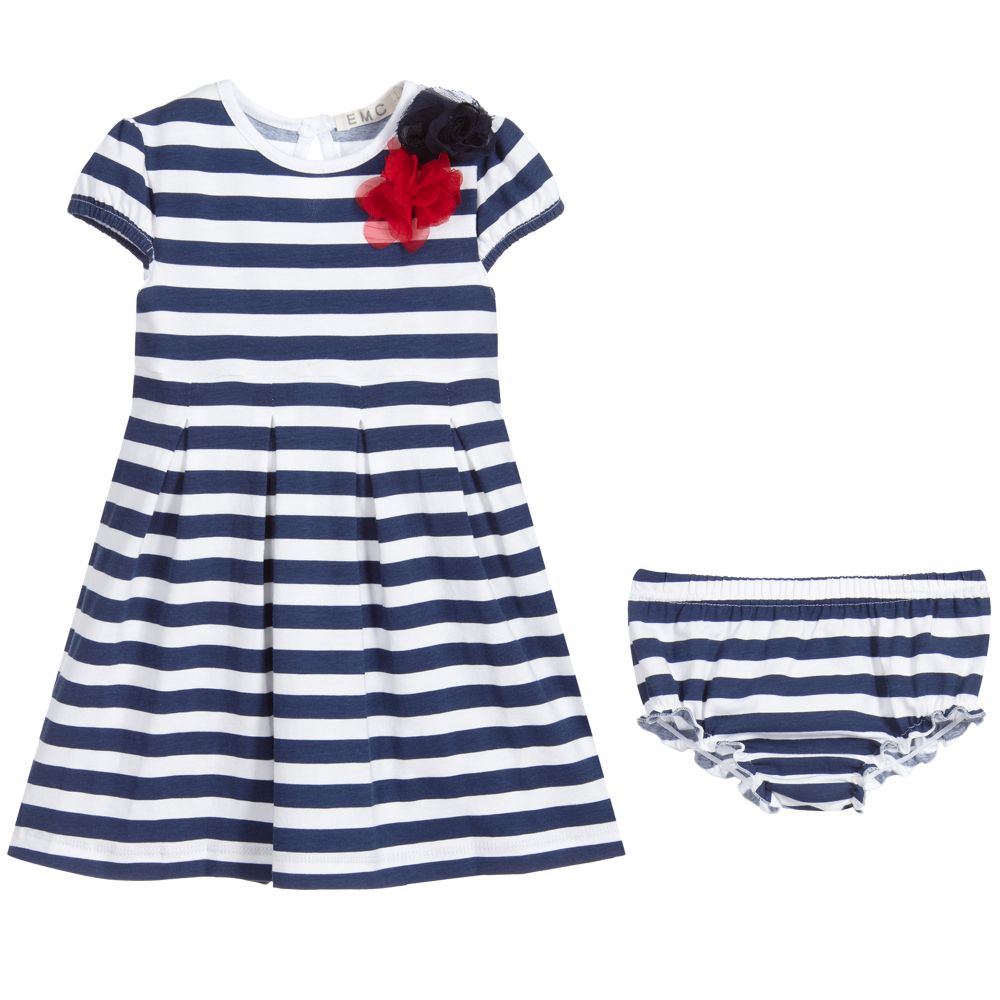 Everything Must Change Blue White Striped Dress Set Childrensalon Outlet