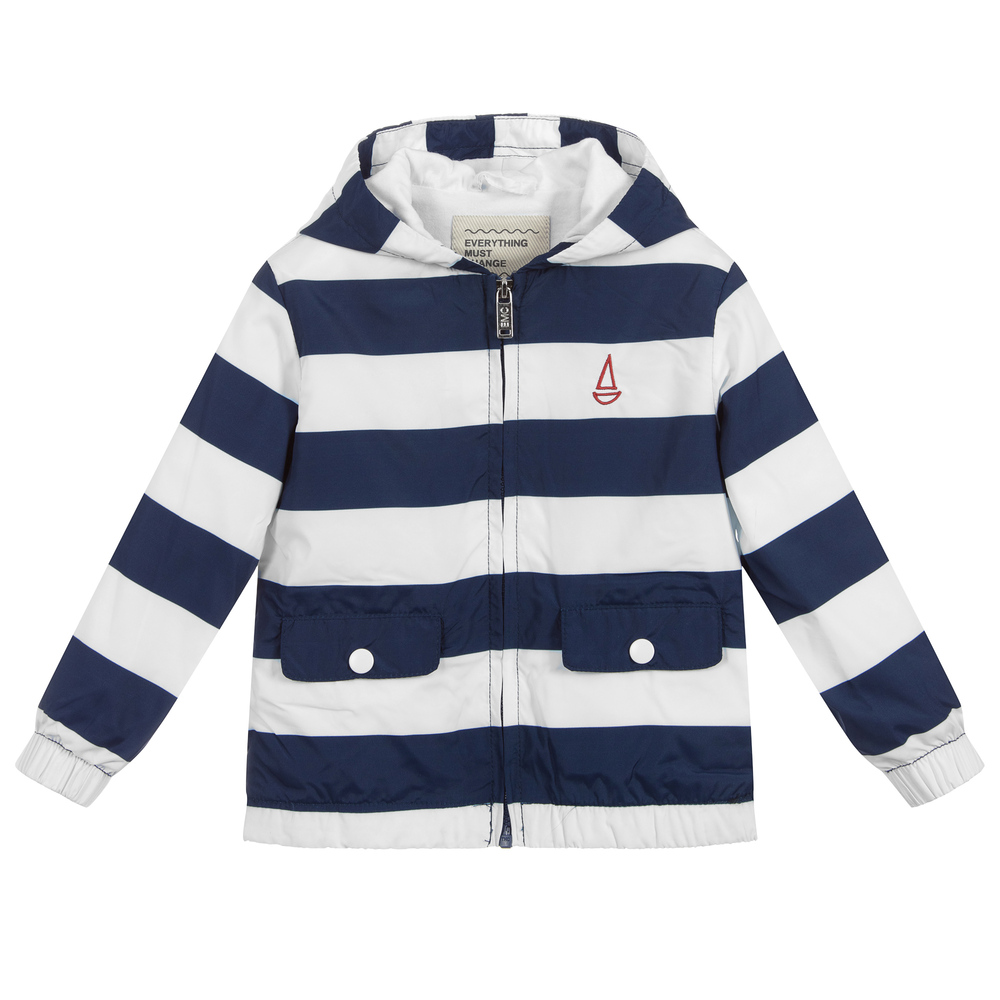 Everything Must Change - Blue & White Striped Jacket | Childrensalon