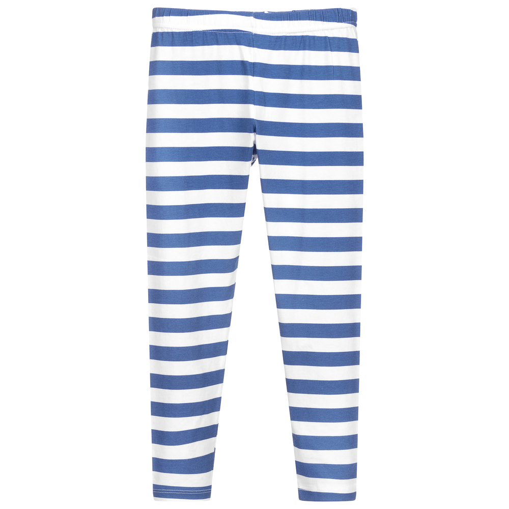 Blue white striped on sale leggings
