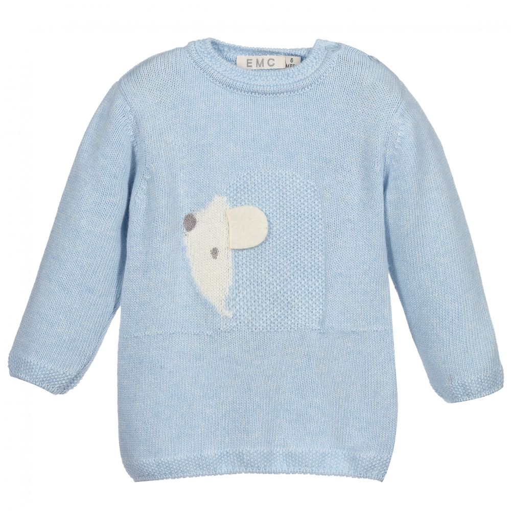Everything Must Change - Blue Wool Baby Sweater | Childrensalon