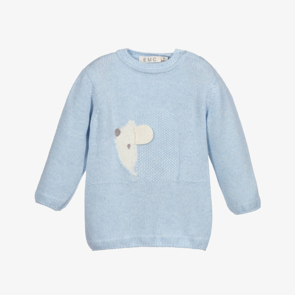 Everything Must Change-Blue Wool Baby Sweater | Childrensalon Outlet