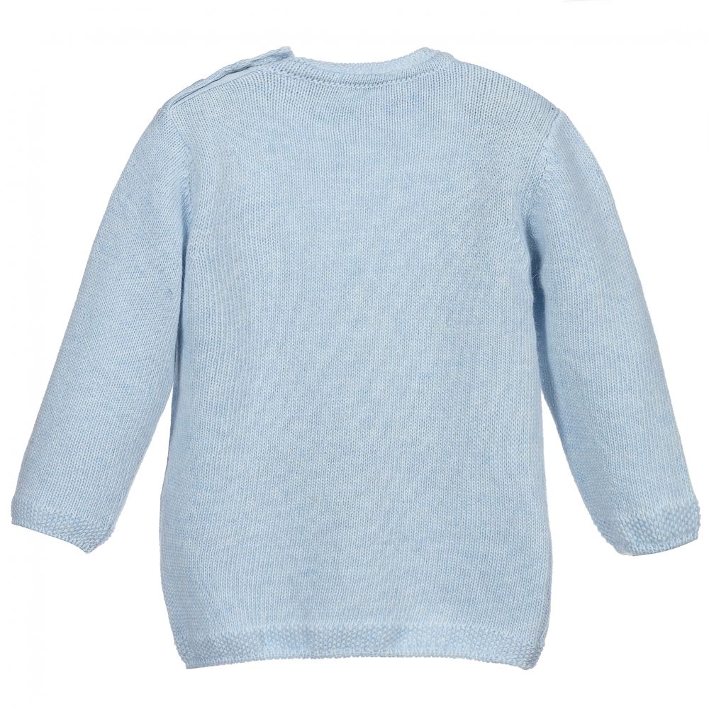 Everything Must Change-Blue Wool Baby Sweater | Childrensalon Outlet