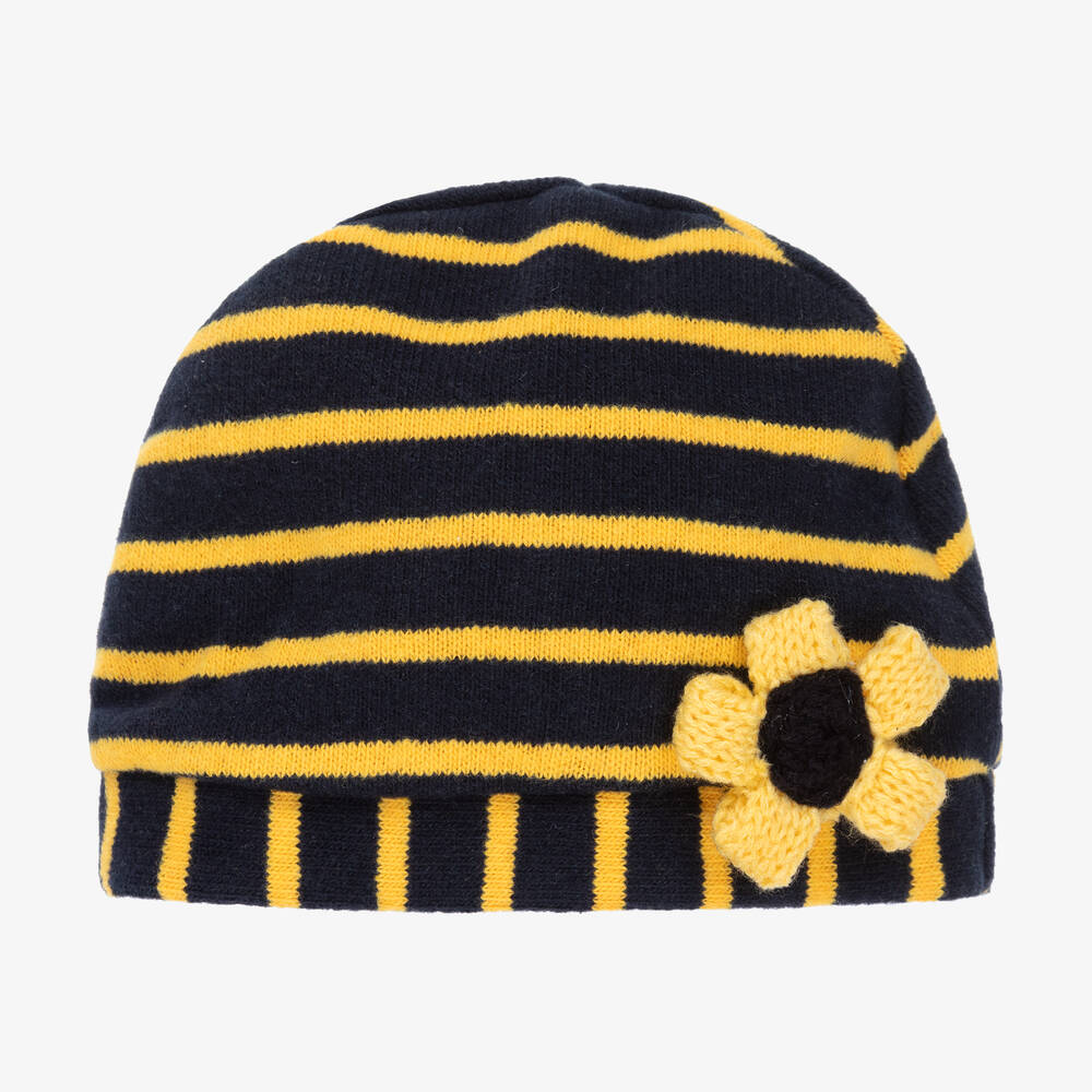 Everything Must Change - Blue & Yellow Stripe Baby Hat | Childrensalon