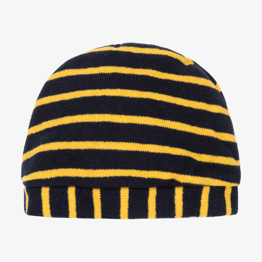 Everything Must Change-Blue & Yellow Stripe Baby Hat | Childrensalon Outlet