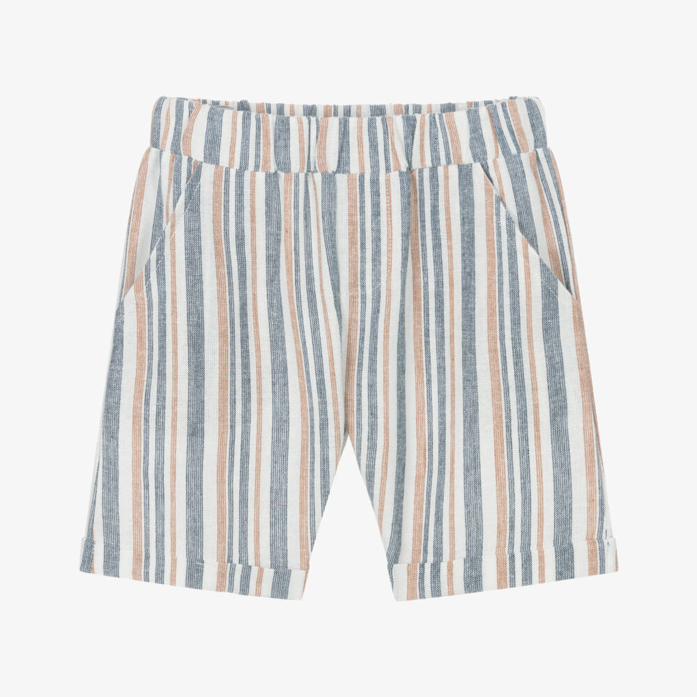 Everything Must Change-Boys Azure Woven Cotton Shorts | Childrensalon Outlet