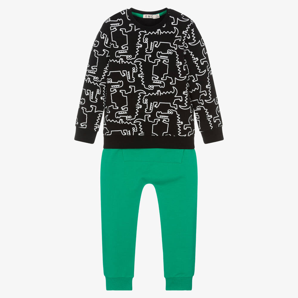 Everything Must Change - Черный свитшот и зеленые повседневные брюки | Childrensalon
