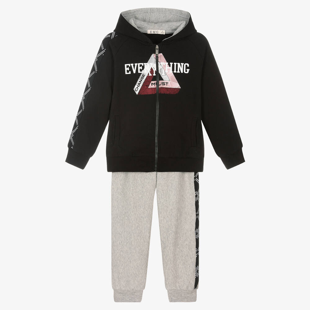 Everything Must Change - Boys Black & Grey Tracksuit | Childrensalon