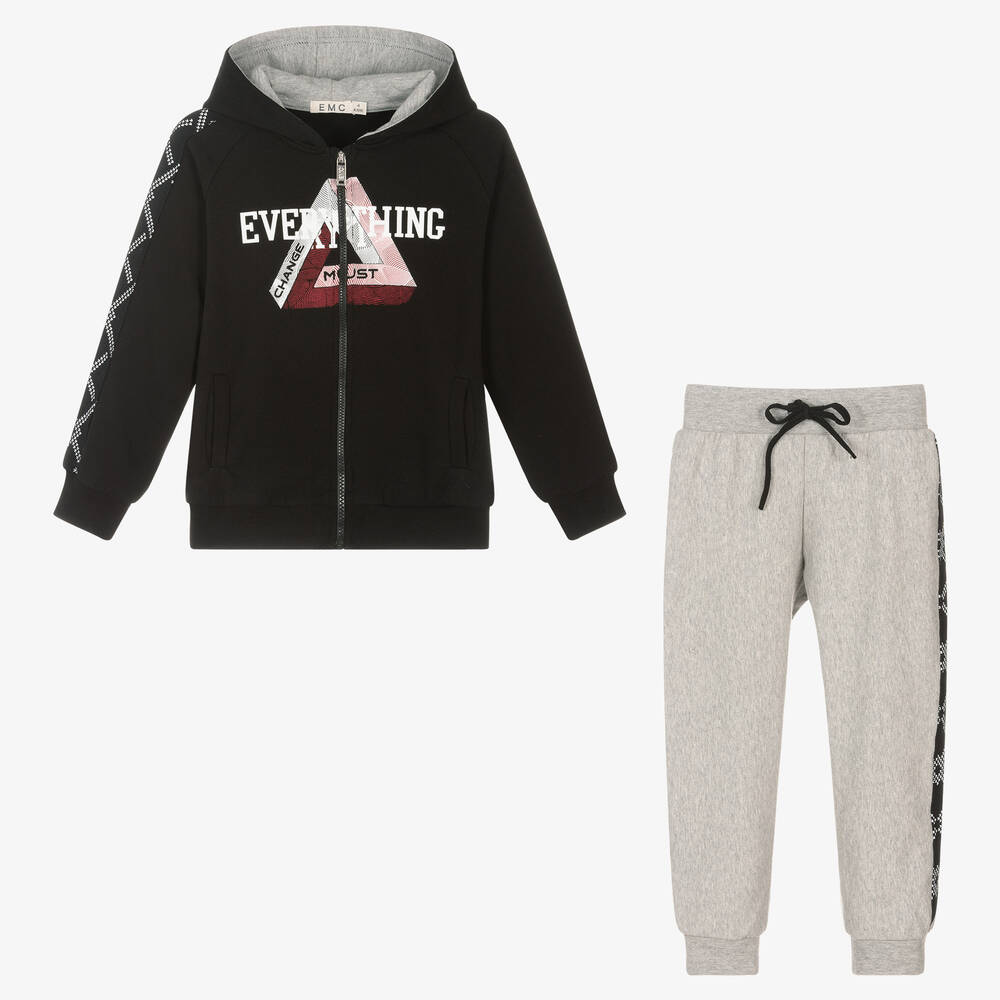 Everything Must Change-Boys Black & Grey Tracksuit | Childrensalon Outlet