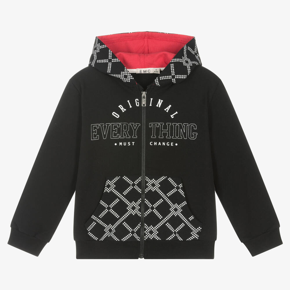 Everything Must Change - Boys Black Zip-Up Hoodie | Childrensalon Outlet