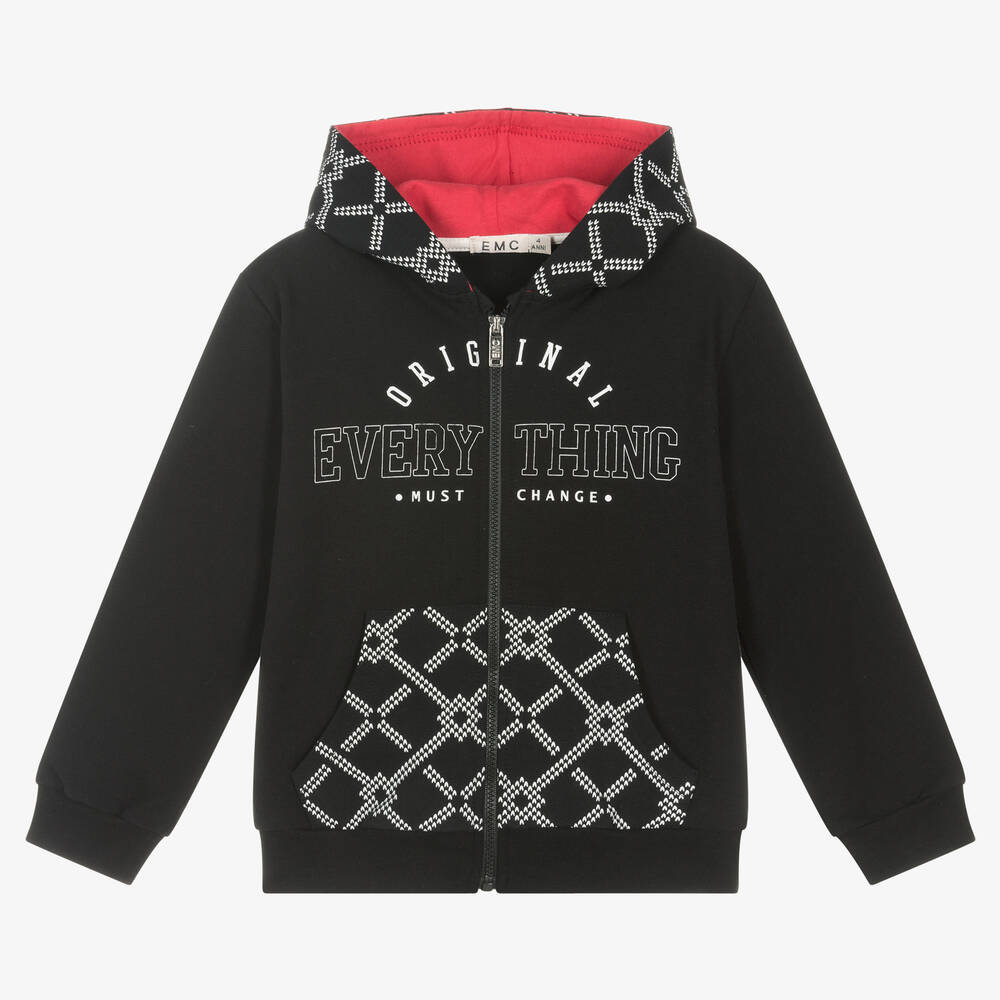 Everything Must Change - Boys Black Zip-Up Hoodie | Childrensalon