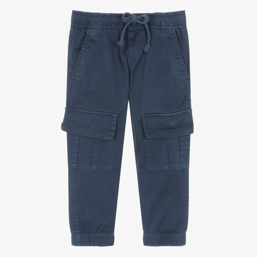 Everything Must Change-Boys Blue Cotton Cargo Trousers | Childrensalon Outlet