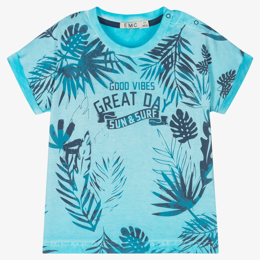 Everything Must Change - Boys Blue Cotton Good Vibes T-Shirt | Childrensalon