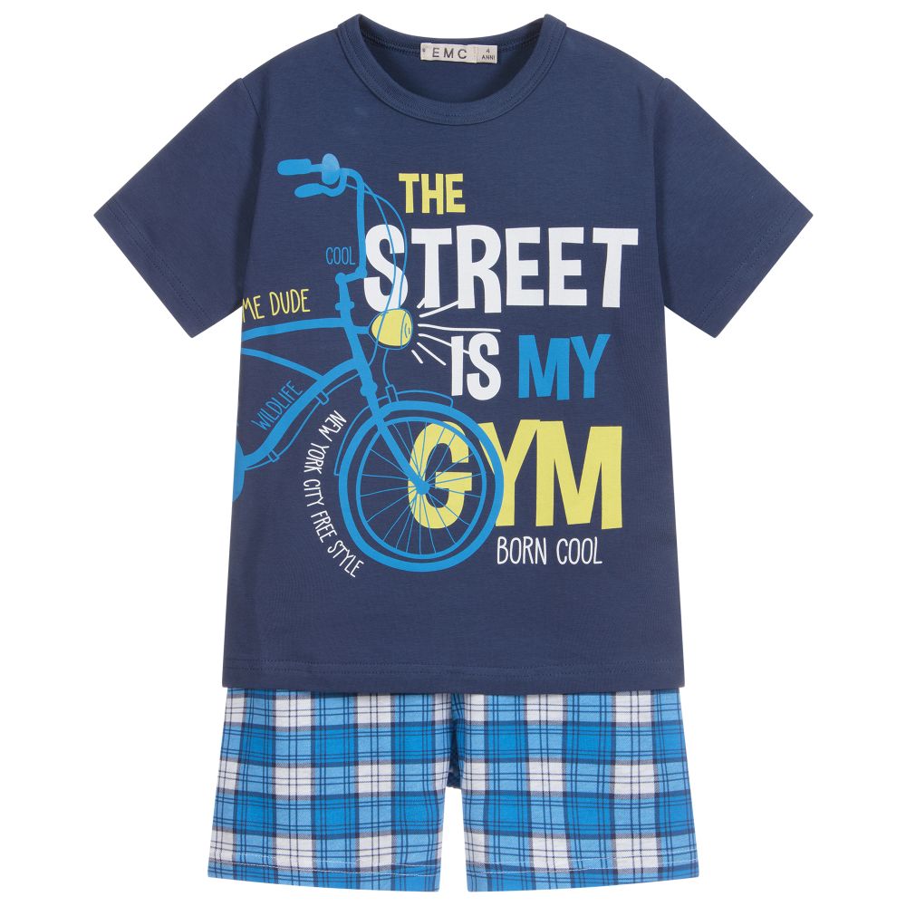 Everything Must Change-Синяя хлопковая пижама для мальчиков | Childrensalon Outlet