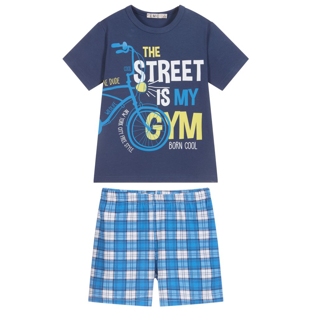 Everything Must Change-Синяя хлопковая пижама для мальчиков | Childrensalon Outlet