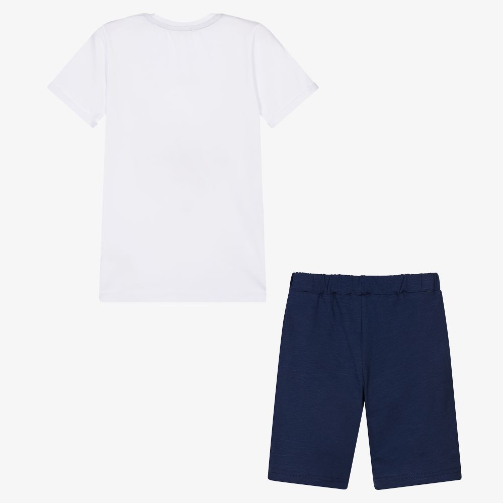Everything Must Change-Футболка с собакой и синие шорты для мальчиков | Childrensalon Outlet