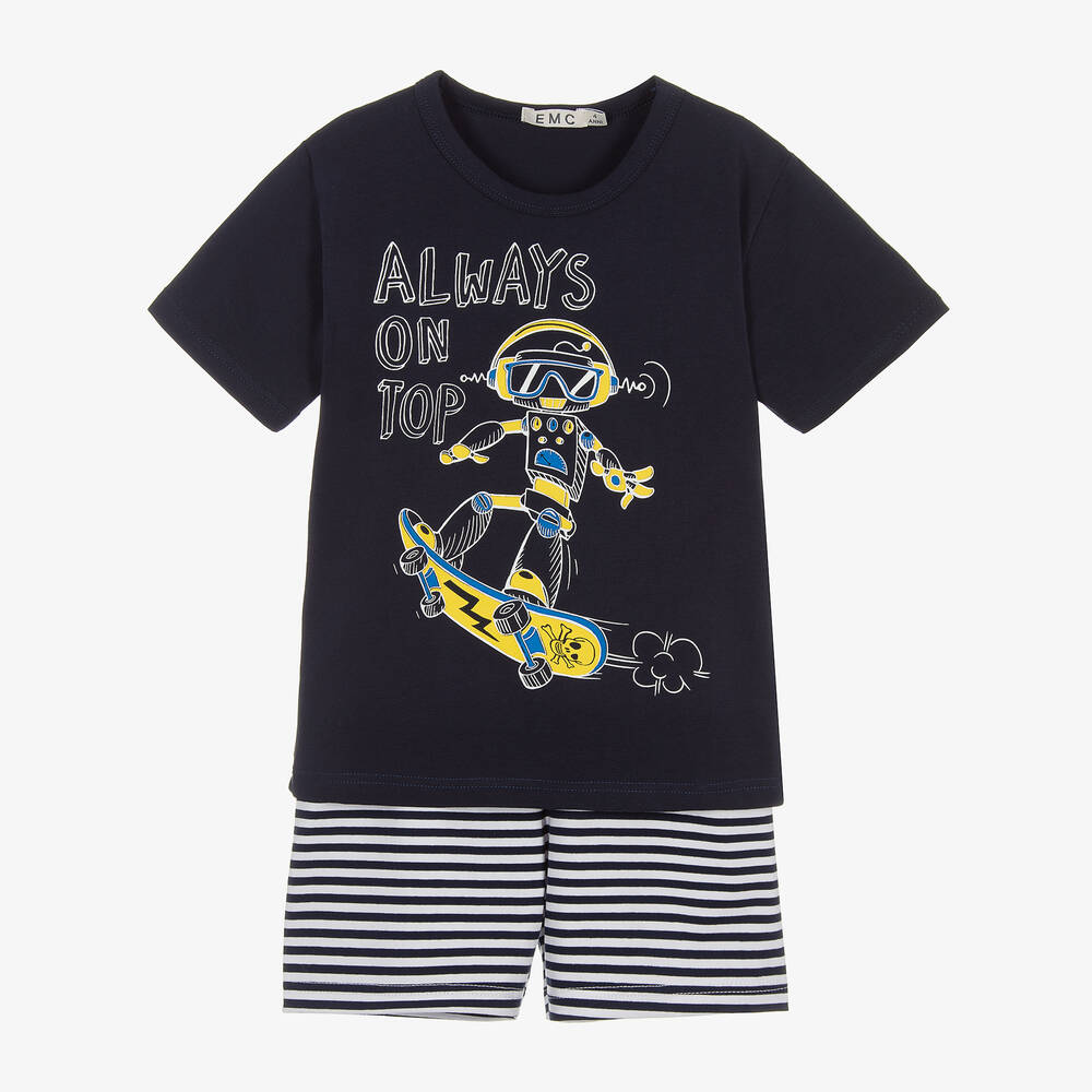 Everything Must Change-Boys Blue Striped Cotton Pyjamas | Childrensalon Outlet