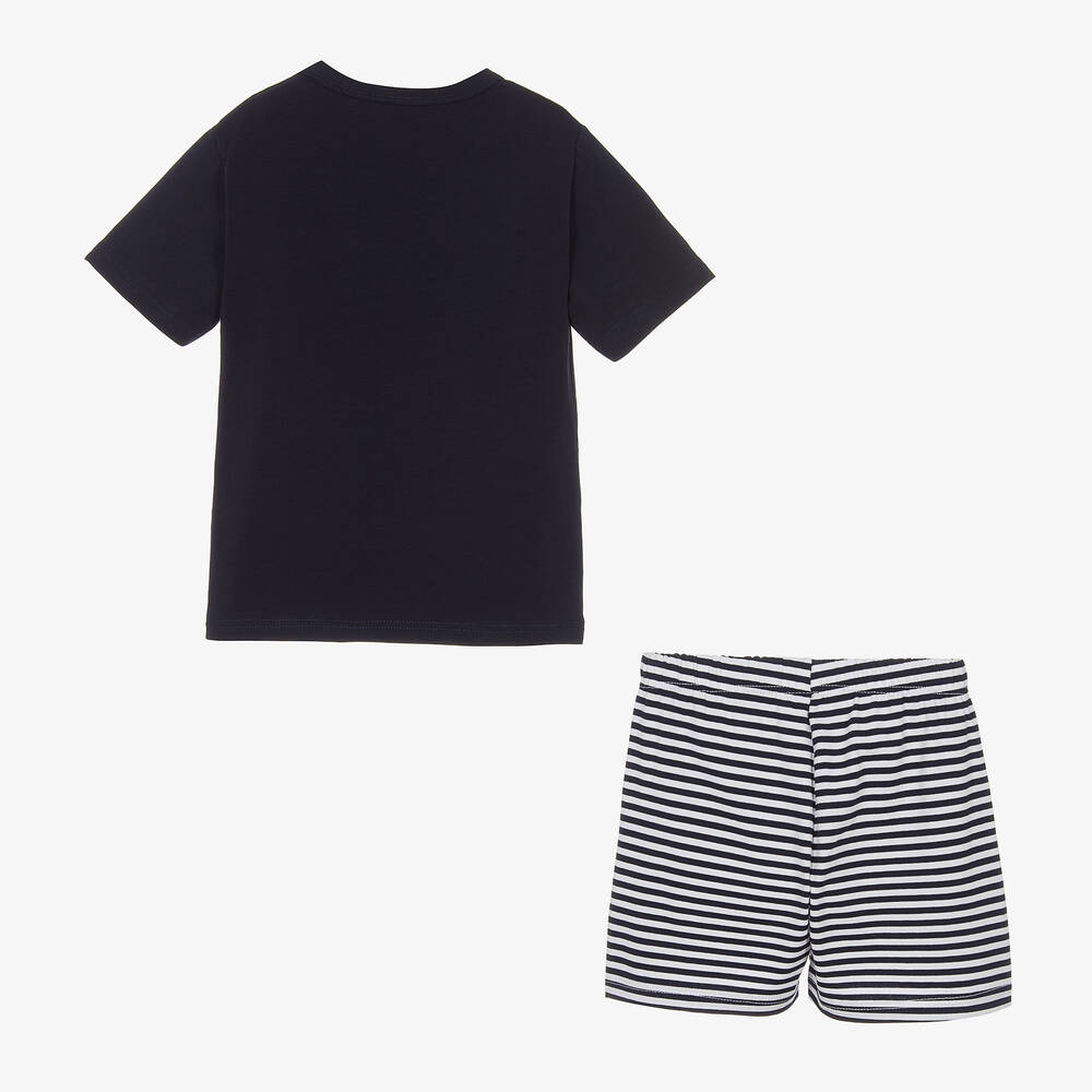 Everything Must Change-Boys Blue Striped Cotton Pyjamas | Childrensalon Outlet