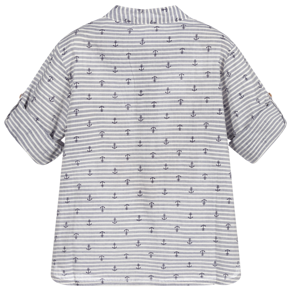 Everything Must Change-Boys Blue Striped Shirt | Childrensalon Outlet