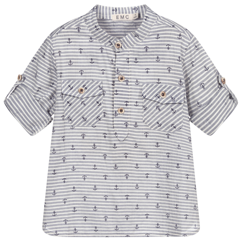 Everything Must Change - Boys Blue Striped Shirt | Childrensalon