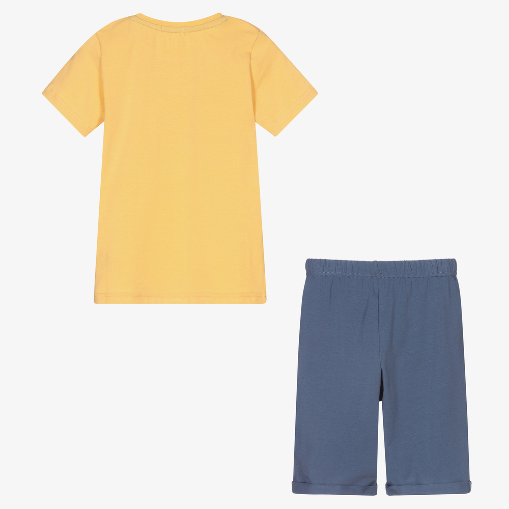 Everything Must Change-Boys Blue & Yellow Shorts Set | Childrensalon Outlet