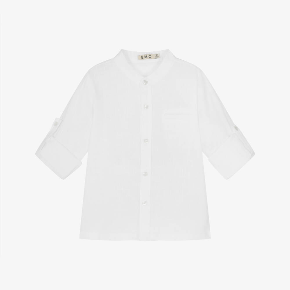 Everything Must Change-Boys Crisp Linen-Cotton Shirt | Childrensalon Outlet