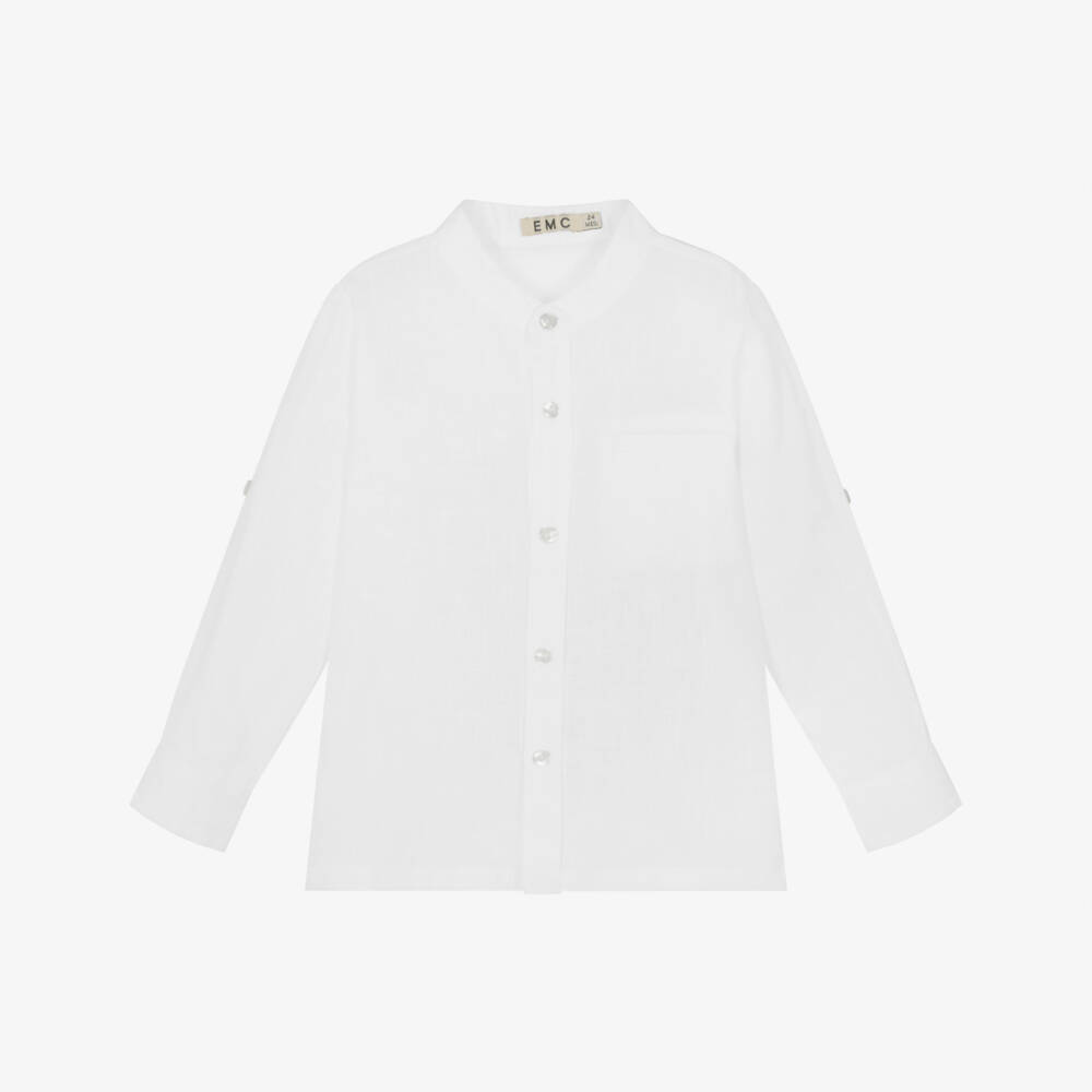 Everything Must Change-Boys Crisp Linen-Cotton Shirt | Childrensalon Outlet