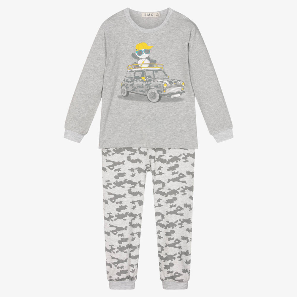 Everything Must Change - Boys Grey Cotton Long Pyjamas | Childrensalon