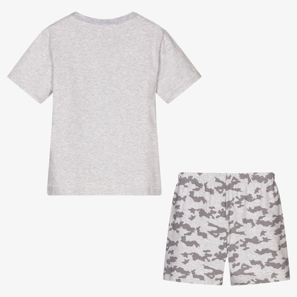 Everything Must Change-Boys Grey Cotton Short Pyjamas | Childrensalon Outlet