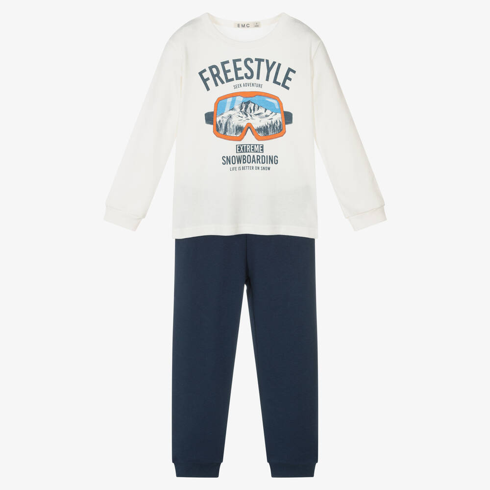 Everything Must Change - Кремово-синяя пижама для мальчиков | Childrensalon