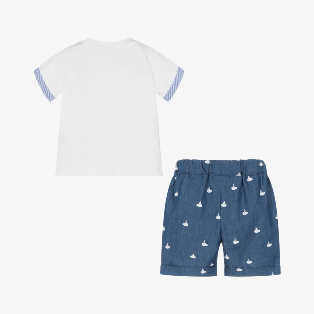 Everything Must Change-Boys Ivory & Blue Submarine Set | Childrensalon Outlet