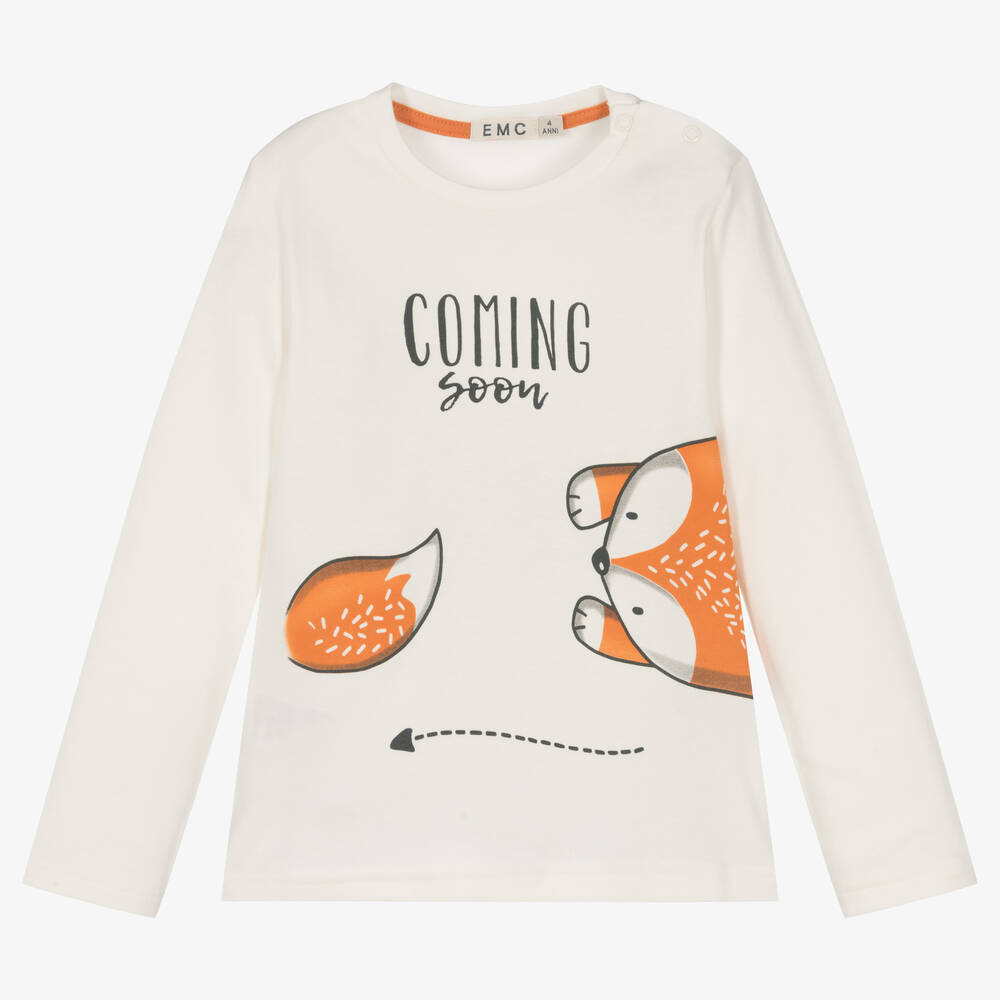 Everything Must Change - Boys Ivory Cotton Fox Top | Childrensalon