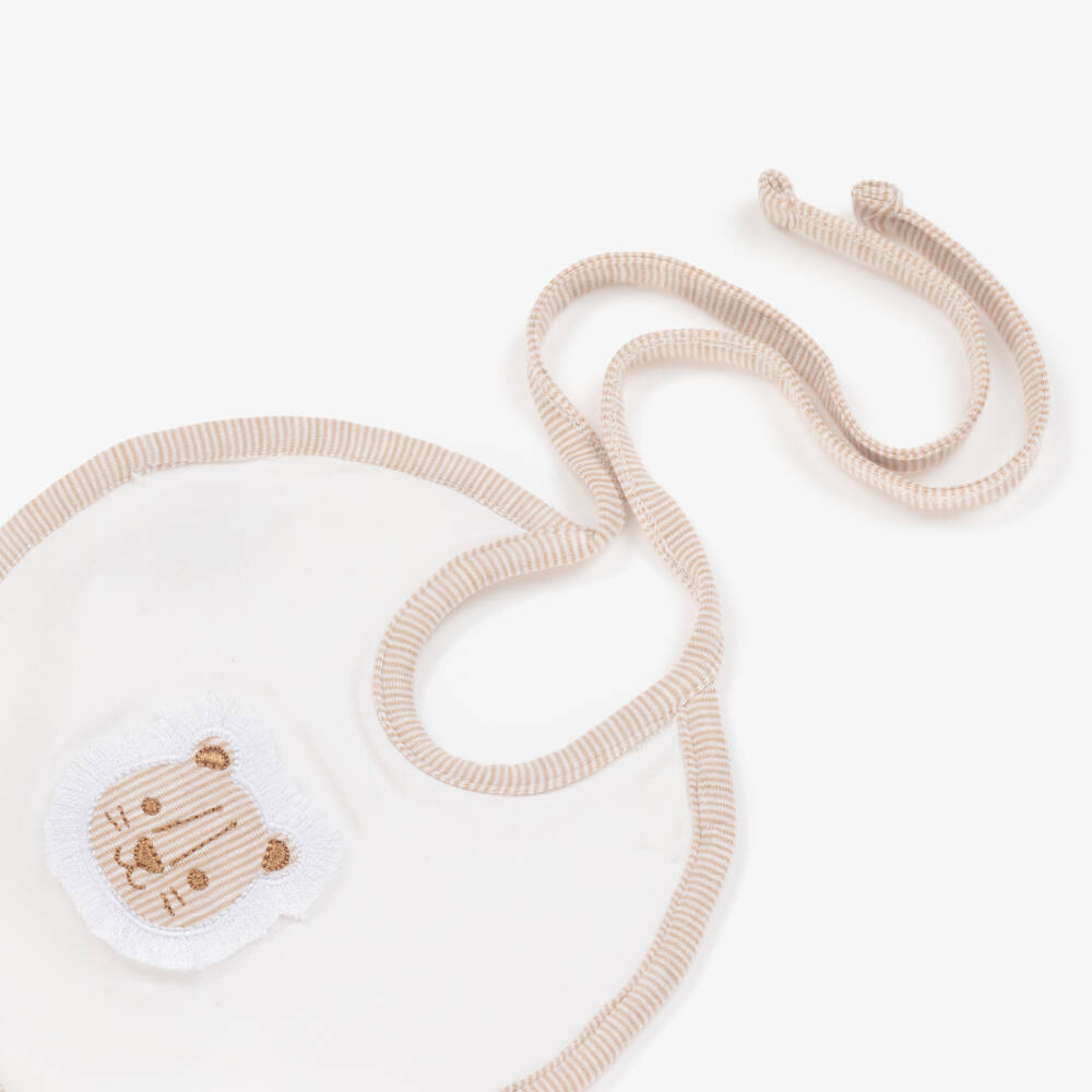 Everything Must Change-Boys Ivory Cotton Lion Bib | Childrensalon Outlet