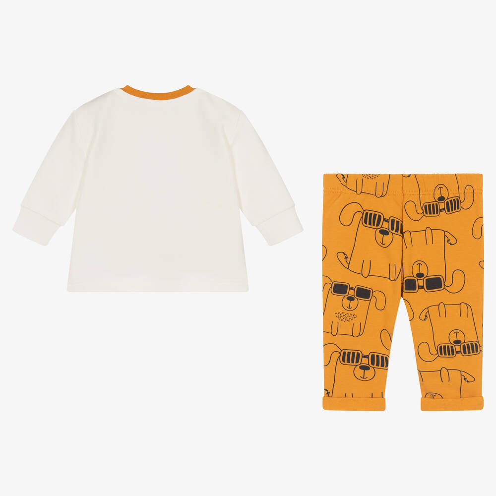 Everything Must Change-Boys Ivory & Orange Cotton Trouser Set | Childrensalon Outlet