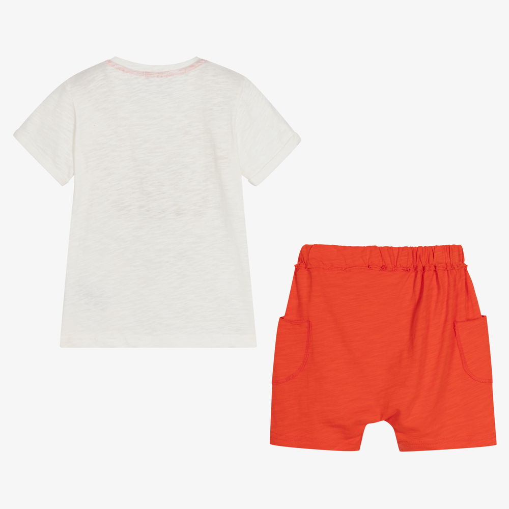 Everything Must Change-Кремовый топ и оранжевые шорты для мальчиков | Childrensalon Outlet