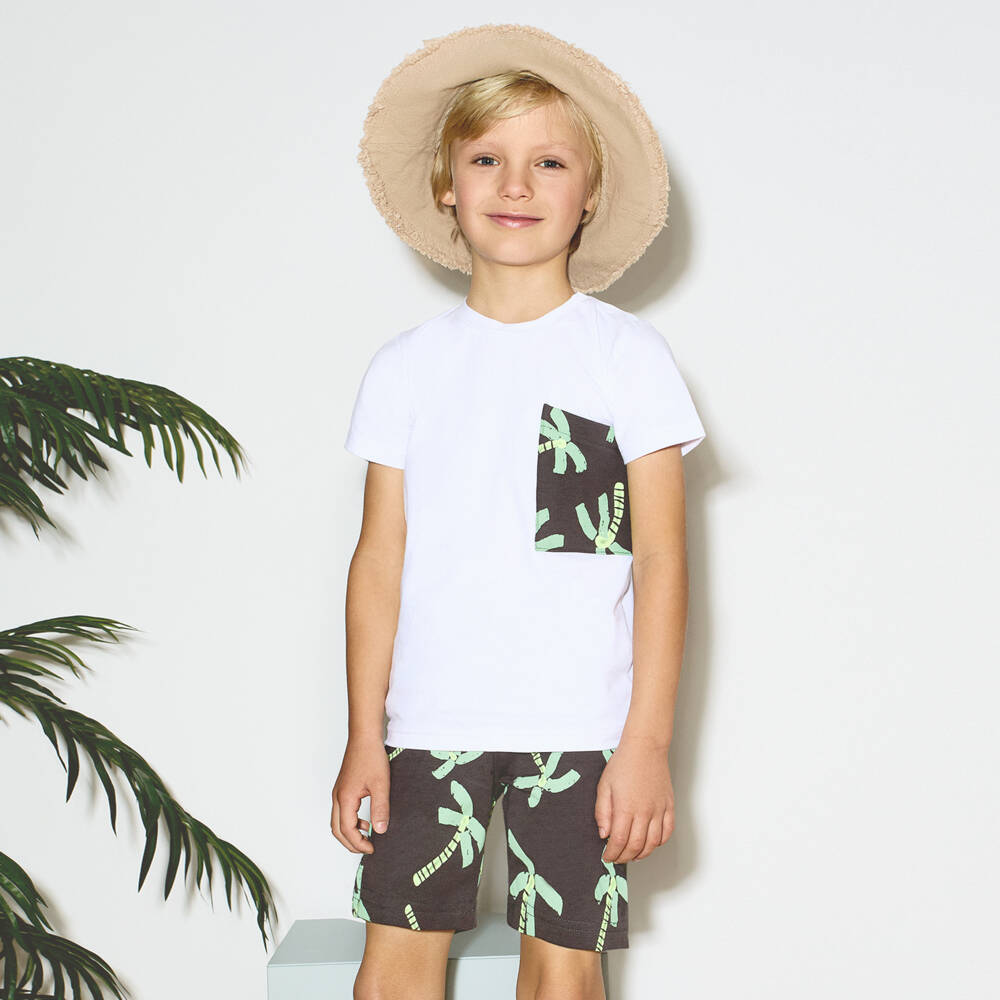 Everything Must Change-Boys Ivory & Slate Cotton Ensemble | Childrensalon Outlet