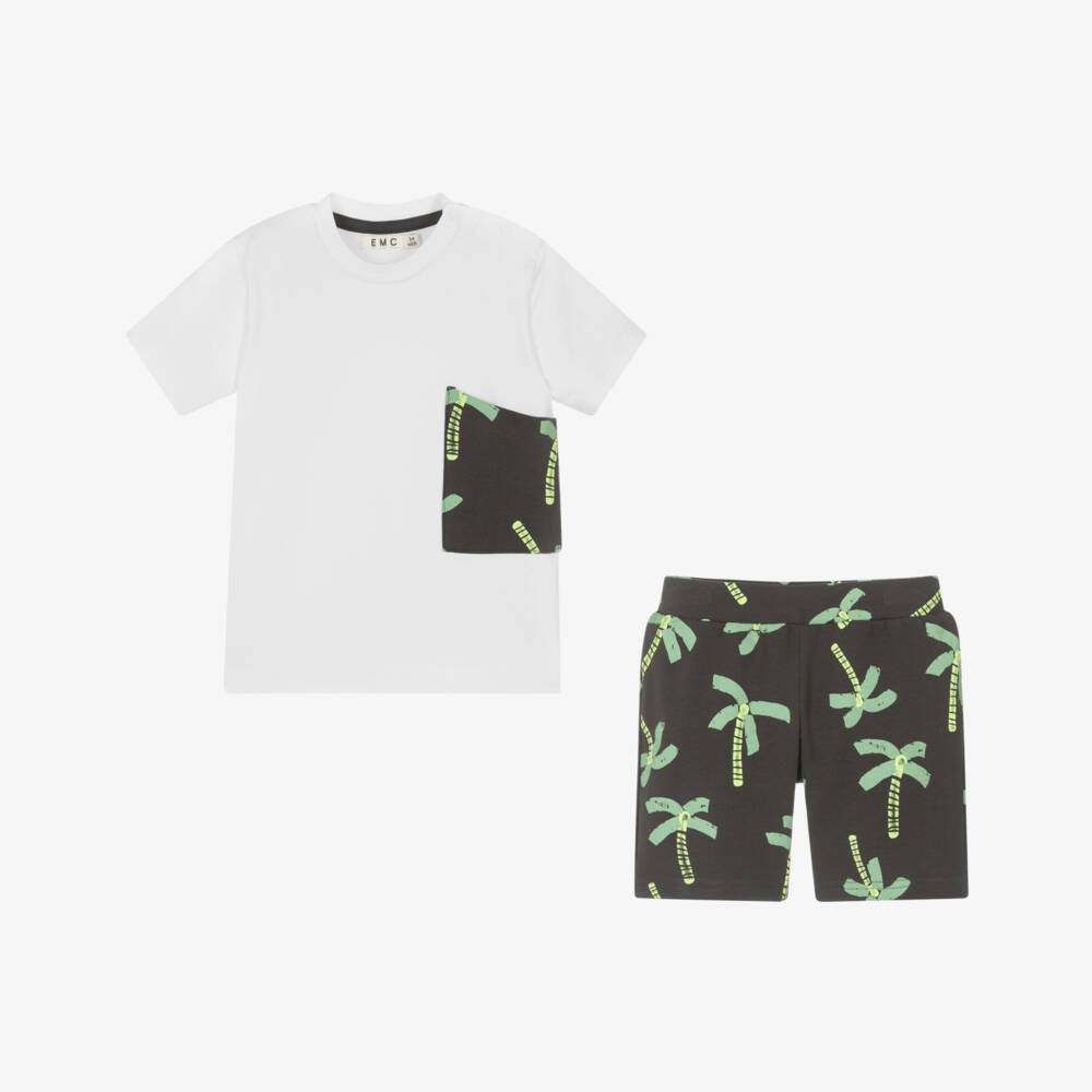 Everything Must Change-Boys Ivory & Slate Cotton Ensemble | Childrensalon Outlet