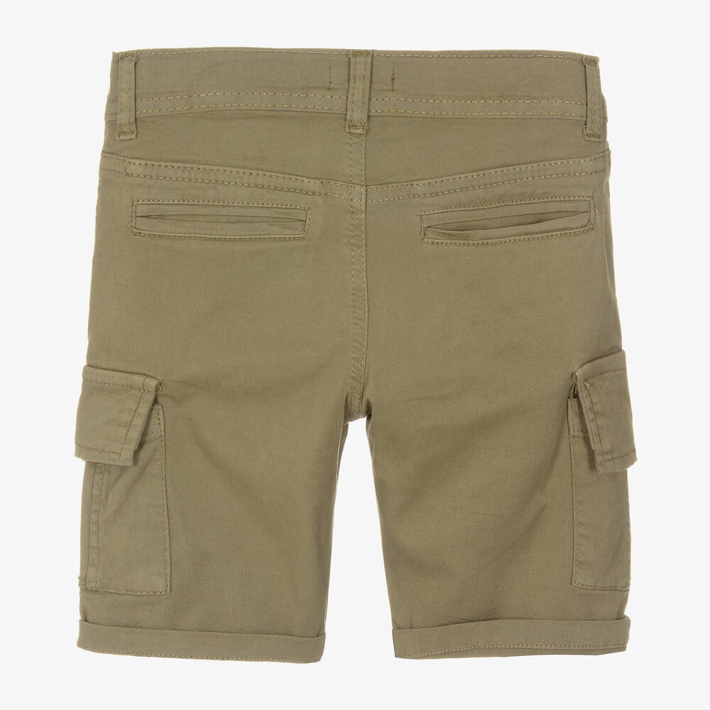 Everything Must Change-Boys Khaki Green Cotton Cargo Shorts | Childrensalon Outlet