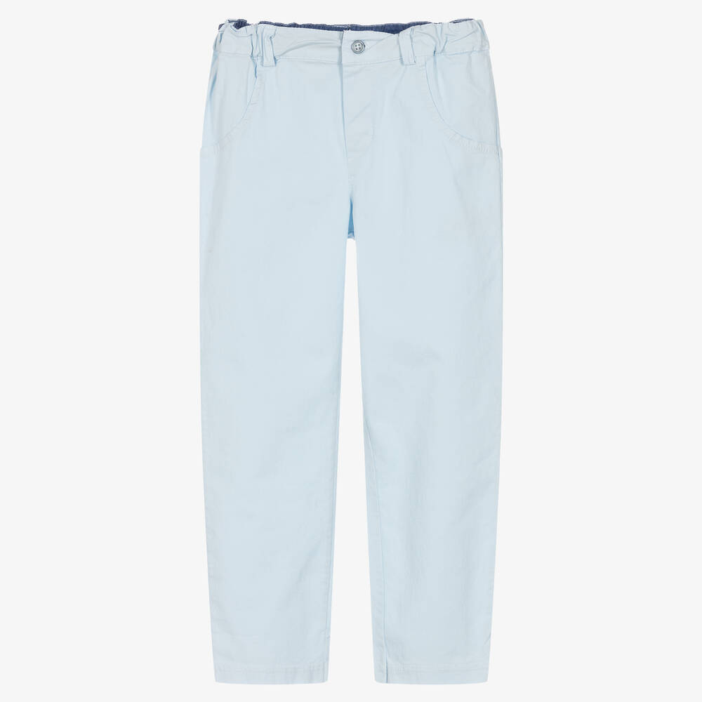 Everything Must Change-Boys Light Blue Cotton Trousers | Childrensalon Outlet