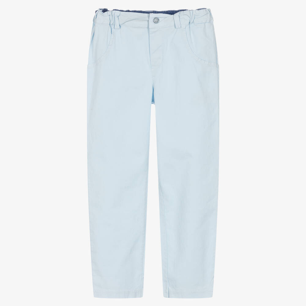 Everything Must Change - Boys Light Blue Cotton Trousers | Childrensalon