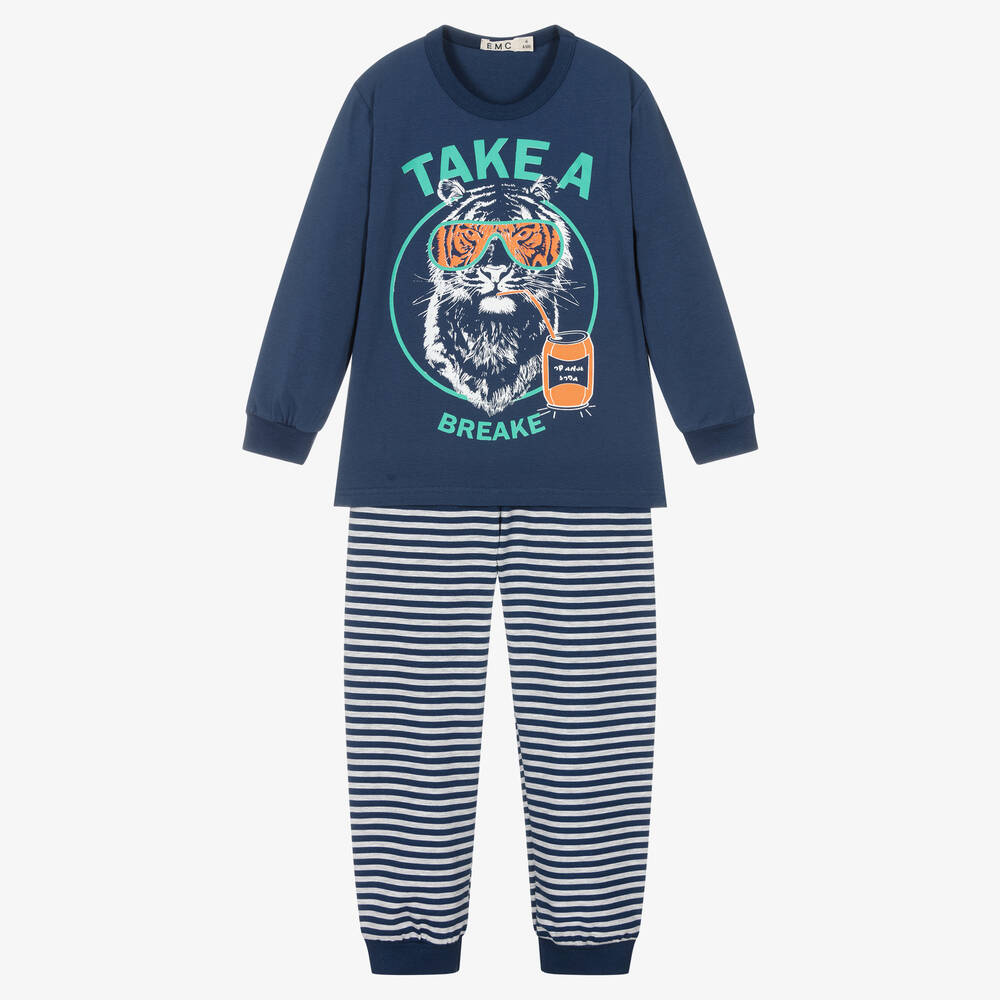 Everything Must Change - Pyjama long bleu marine en coton | Childrensalon