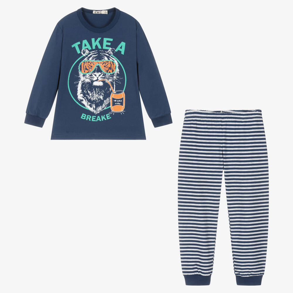 Everything Must Change-Длинная синяя пижама из хлопка | Childrensalon Outlet